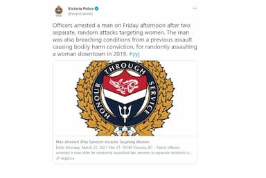 man-faces-several-charges-after-two-alleged-unprovoked-attacks-on-women-in-victoria