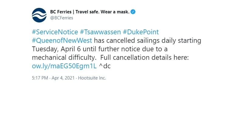 bc-ferries-indefinitely-cancels-eight-sailings-between-tsawwassen-and-duke-point