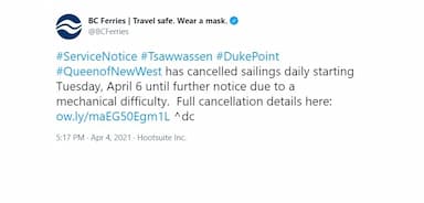 bc-ferries-indefinitely-cancels-eight-sailings-between-tsawwassen-and-duke-point